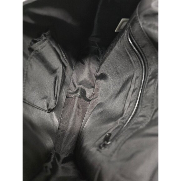 Black Corduroy Crossbody Bag With Plaid Buckle Accent & Faux Leather Strap - Picture 7 of 10